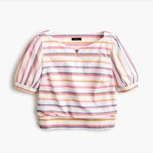 JCrew Rainbow Sorbet Cinched Waist Top